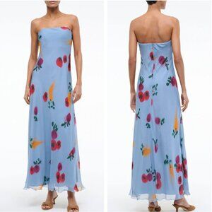 EUC STAUD Cassie Maxi Dress Gown Sz8 Farmers Market Slate Blue Cocktail Party